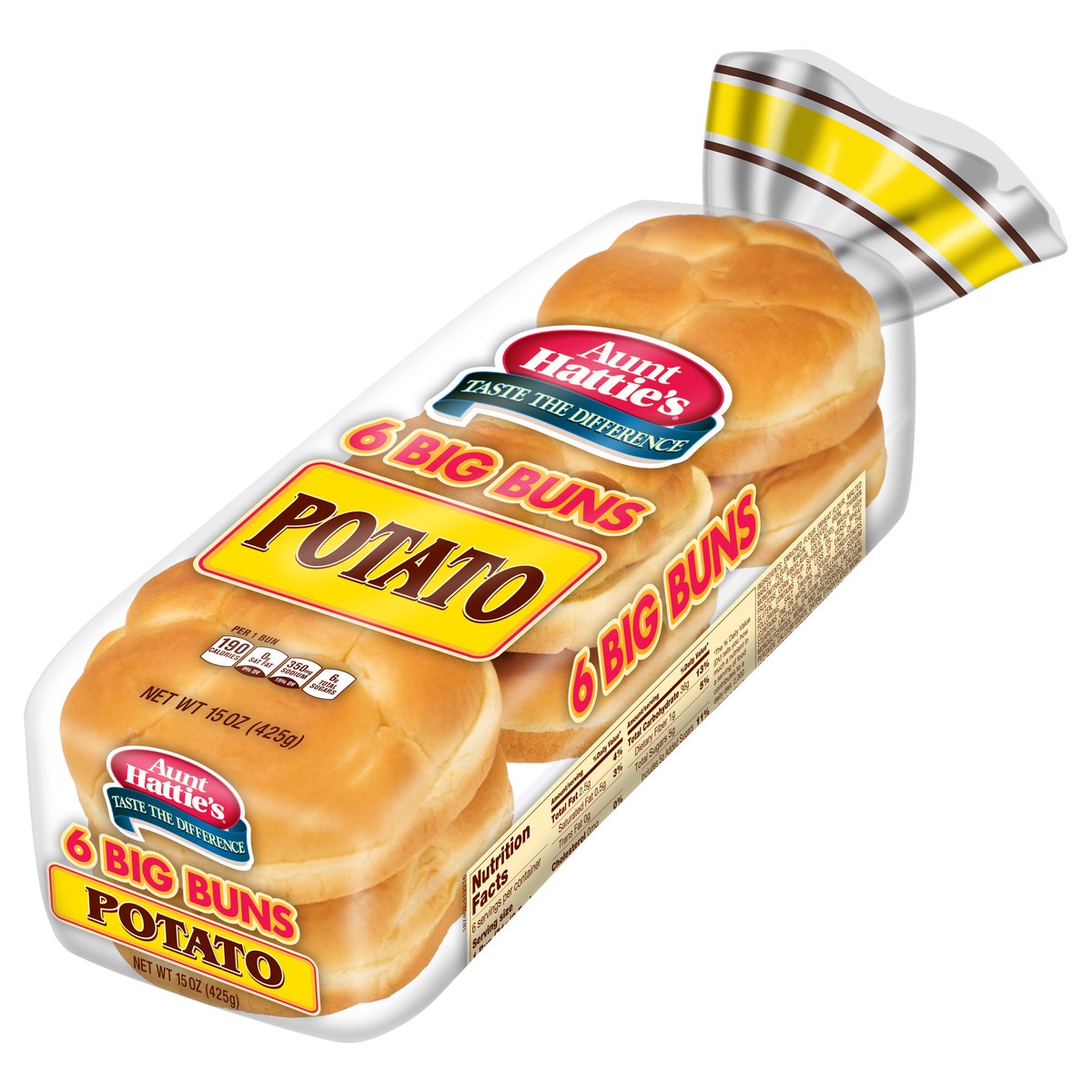 slide 7 of 12, Aunt Hattie's Potato Sandwich Buns, 6 ct; 15 oz