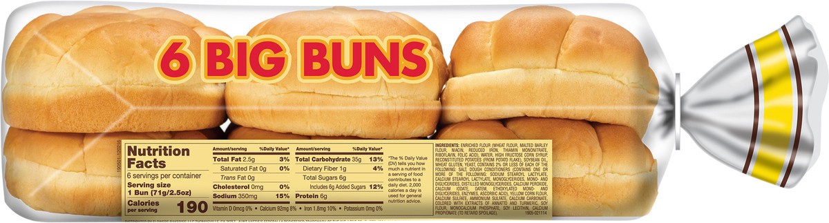 slide 12 of 12, Aunt Hattie's Potato Sandwich Buns, 6 ct; 15 oz