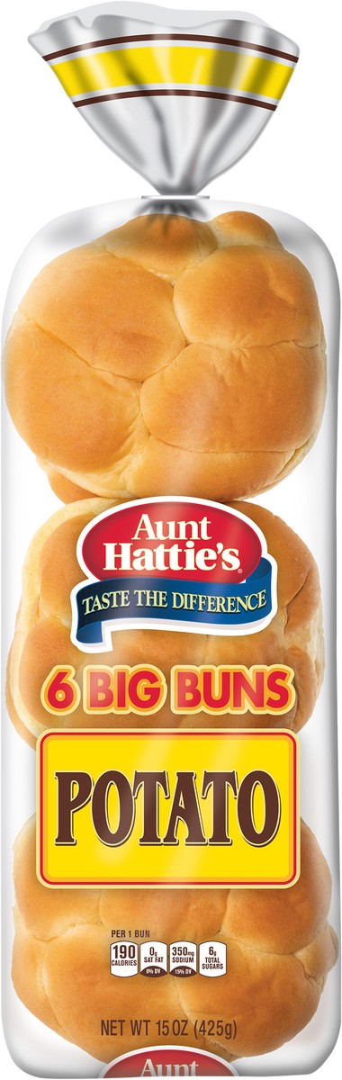 slide 10 of 12, Aunt Hattie's Potato Sandwich Buns, 6 ct; 15 oz