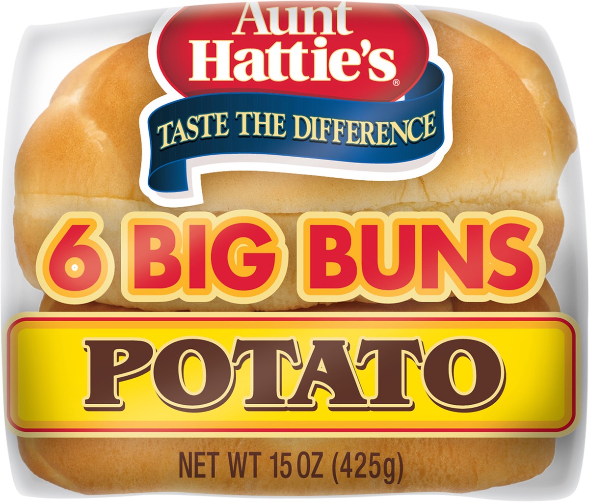 slide 1 of 12, Aunt Hattie's Potato Sandwich Buns, 6 ct; 15 oz