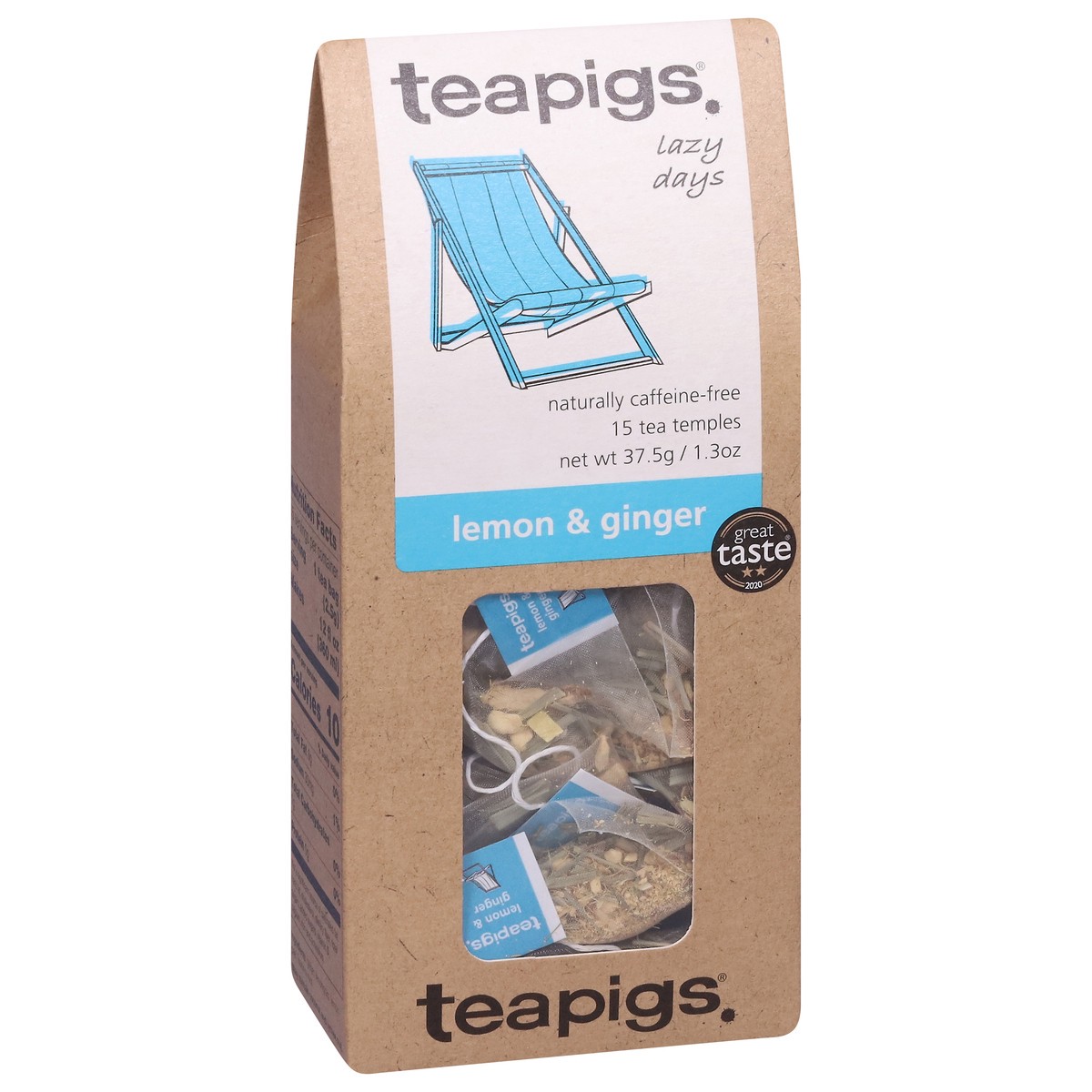 slide 2 of 9, teapigs Lemon & Ginger Tea Temple 15 - 2.5 g Tea Temple, 15 ct