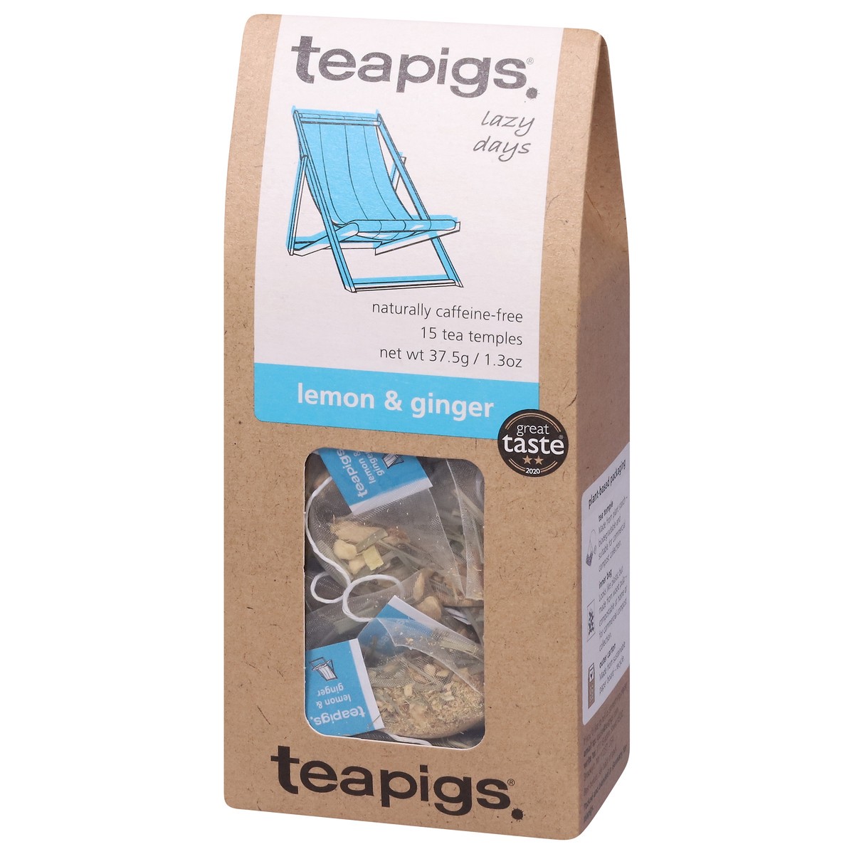 slide 3 of 9, teapigs Lemon & Ginger Tea Temple 15 - 2.5 g Tea Temple, 15 ct
