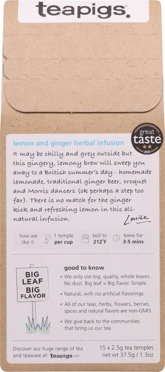 slide 5 of 9, teapigs Lemon & Ginger Tea Temple 15 - 2.5 g Tea Temple, 15 ct