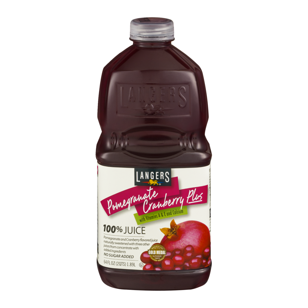 slide 1 of 1, Langers 100% Juice Pomegranate Cranberry Plus - 64 fl oz, 64 fl oz