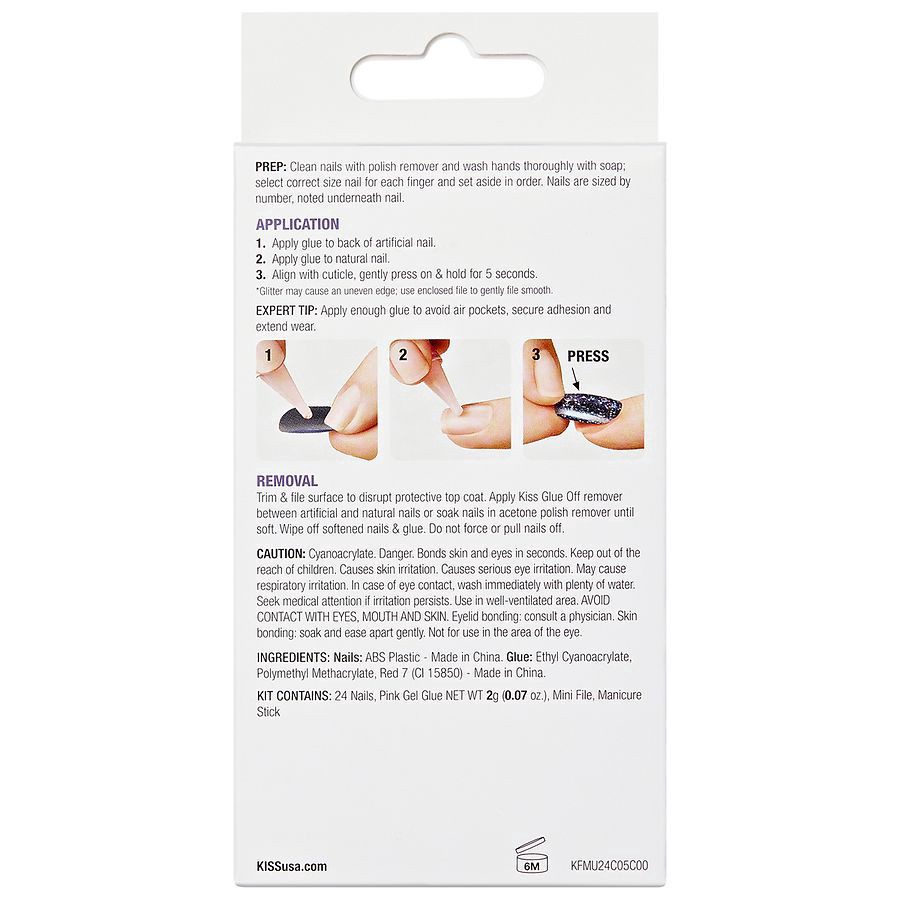 slide 5 of 5, Kiss Gel Fantasy Short Nails 24 ea, 24 ct