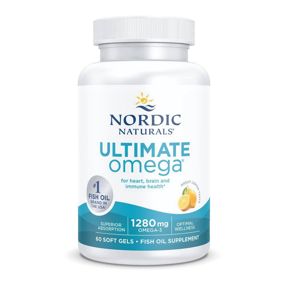 slide 48 of 60, Nordic Naturals 1280 mg Lemon Ultimate Omega 60 Soft Gels, 60 ct