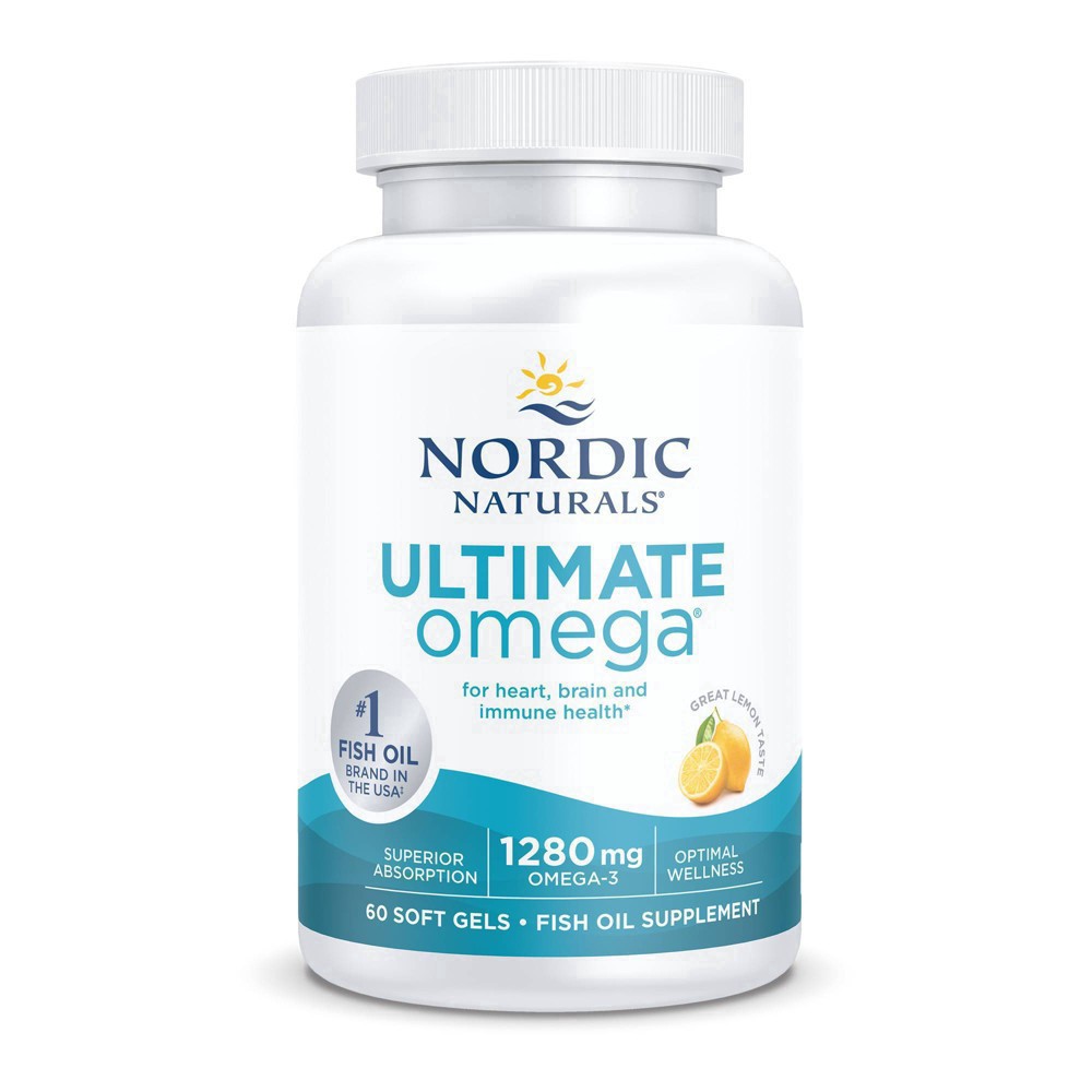 slide 37 of 60, Nordic Naturals 1280 mg Lemon Ultimate Omega 60 Soft Gels, 60 ct