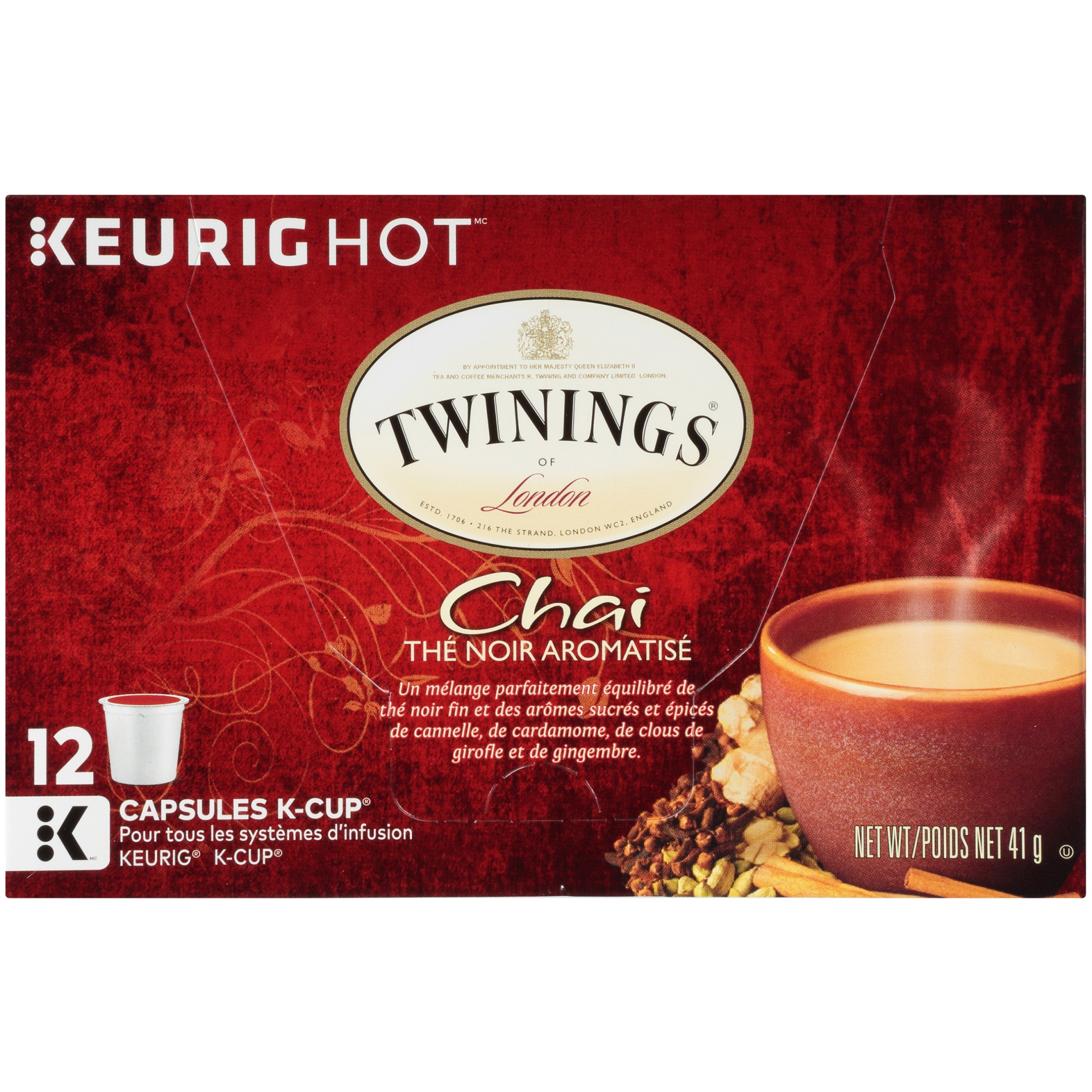 slide 4 of 7, Twinings of London Chai Tea K-Cup Pods, 12 Ct, 1.44 oz