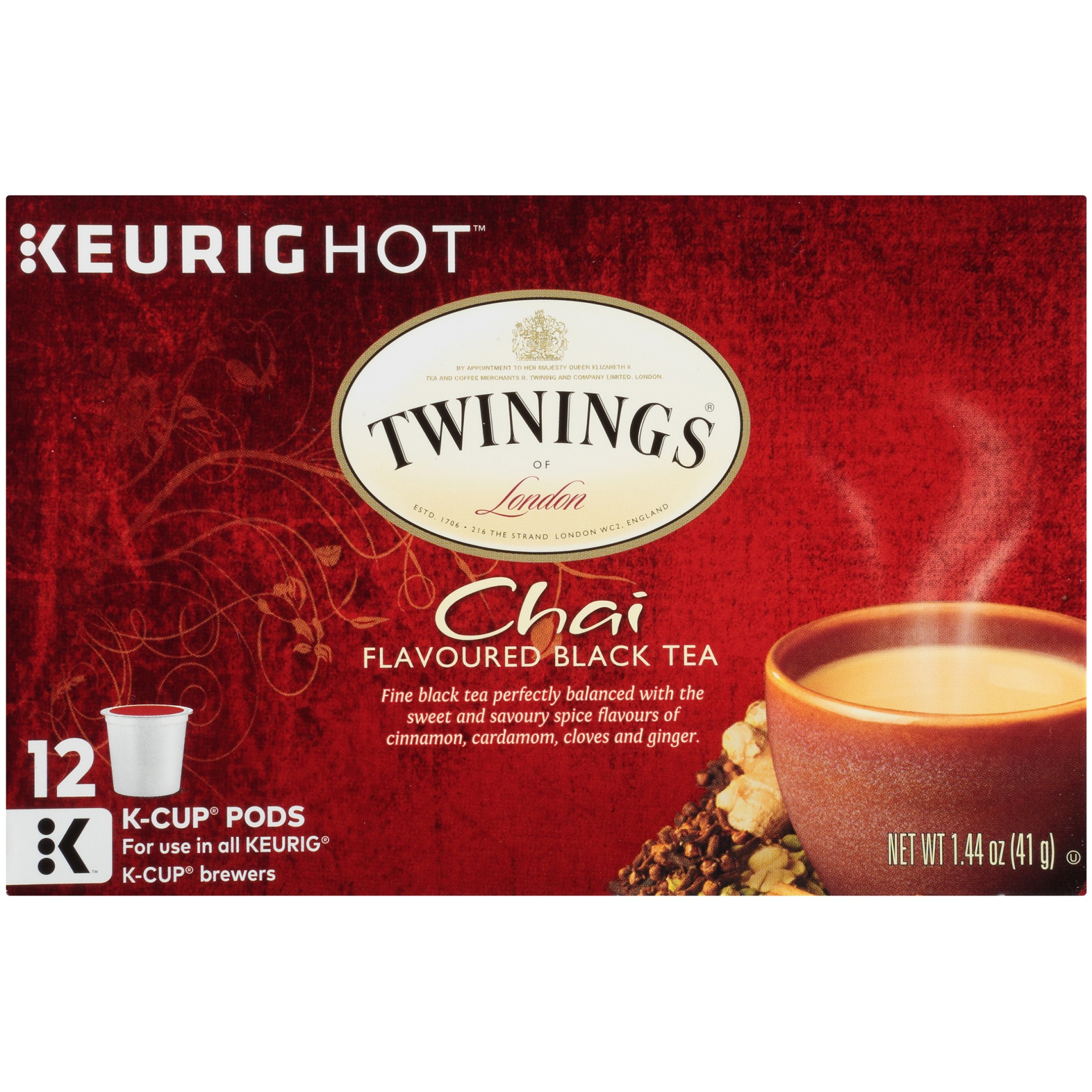 slide 5 of 7, Twinings of London Chai Tea K-Cup Pods, 12 Ct, 1.44 oz