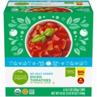 slide 1 of 1, Simple Truth Organic No Salt Added Diced Tomatoes Multi Pack, 4 ct; 14.5 oz