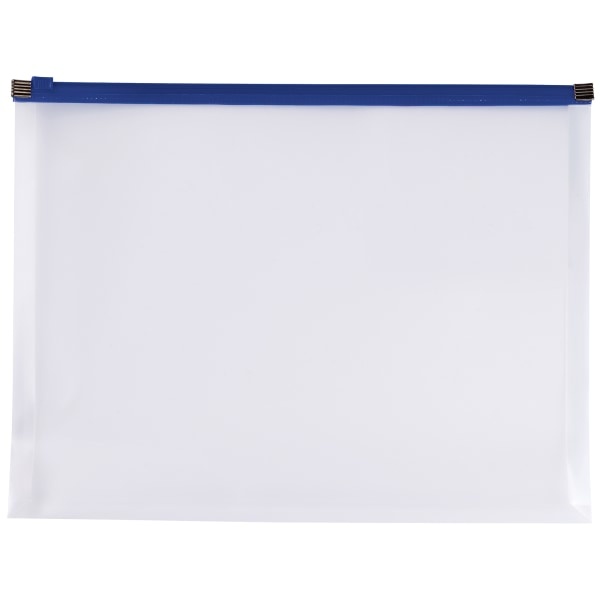 slide 1 of 1, Office Depot Brand Poly Zip Envelope, Letter Size, Clear/Blue, 1 ct