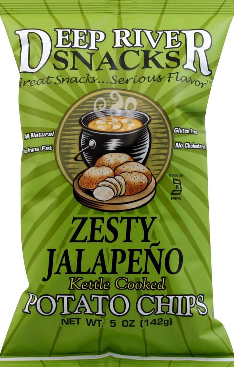 slide 3 of 6, Deep River Snacks Zesty Jalapeno Kettle Cooked Potato Chips, 5 oz