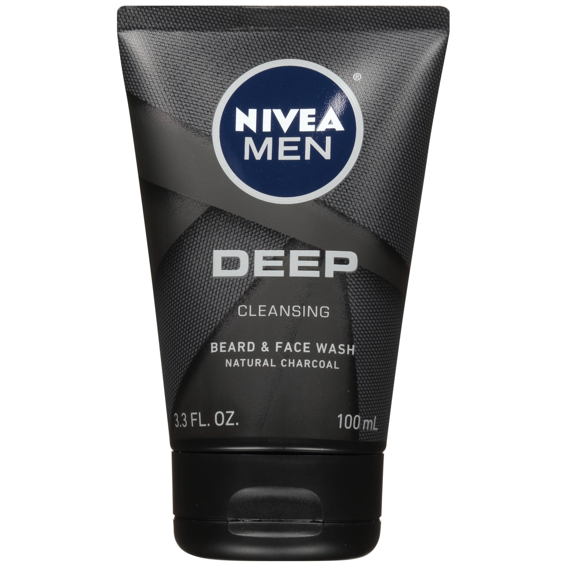 slide 1 of 7, Nivea Men Deep Cleansing Beard & Face Wash, 3.3 oz