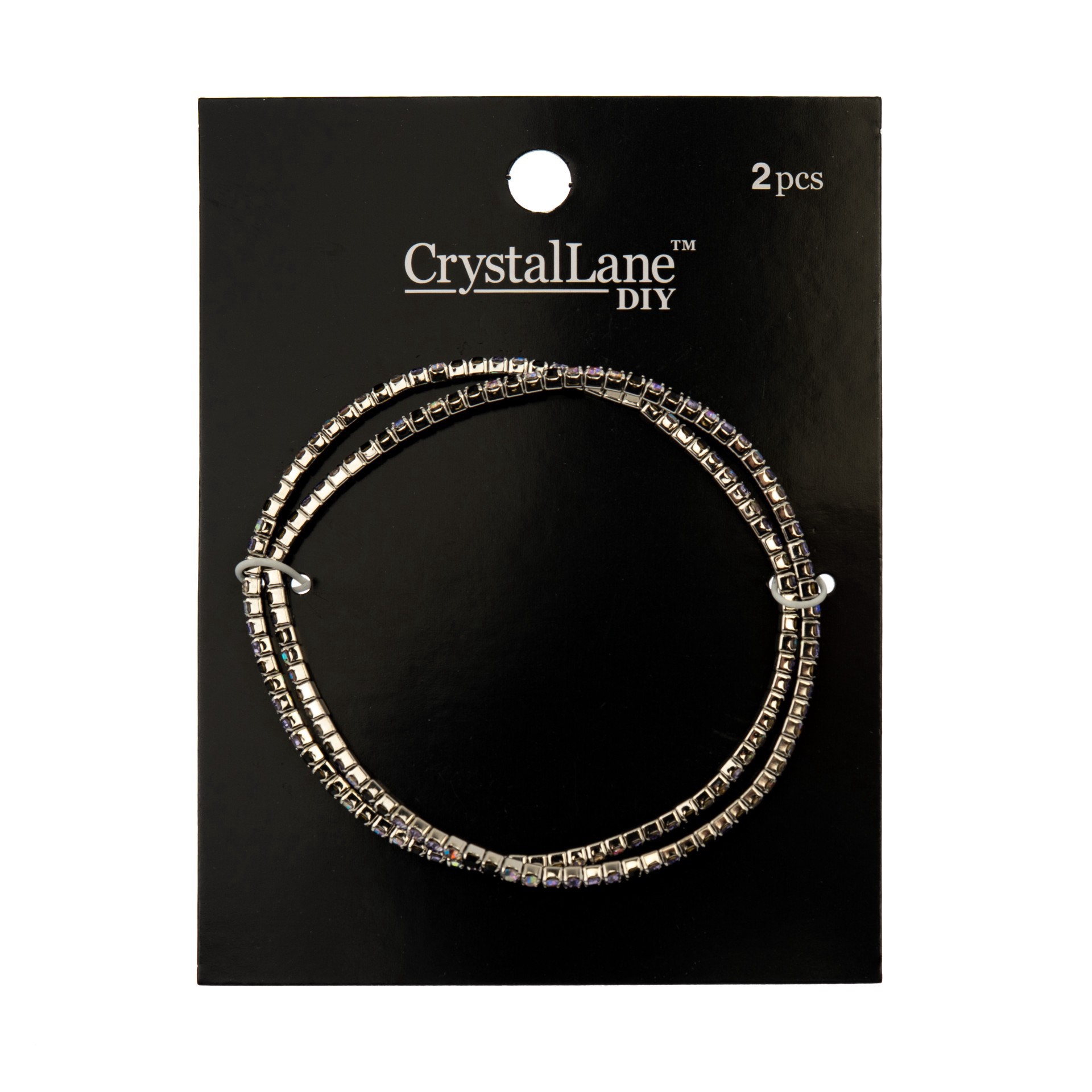 slide 2 of 3, Crystal Lane Diy Silver Crystal, Violet & Jet Rhinestones Bracelets, 2ct., 2 ct