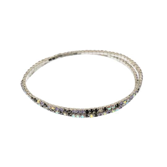 slide 1 of 3, Crystal Lane Diy Silver Crystal, Violet & Jet Rhinestones Bracelets, 2ct., 2 ct