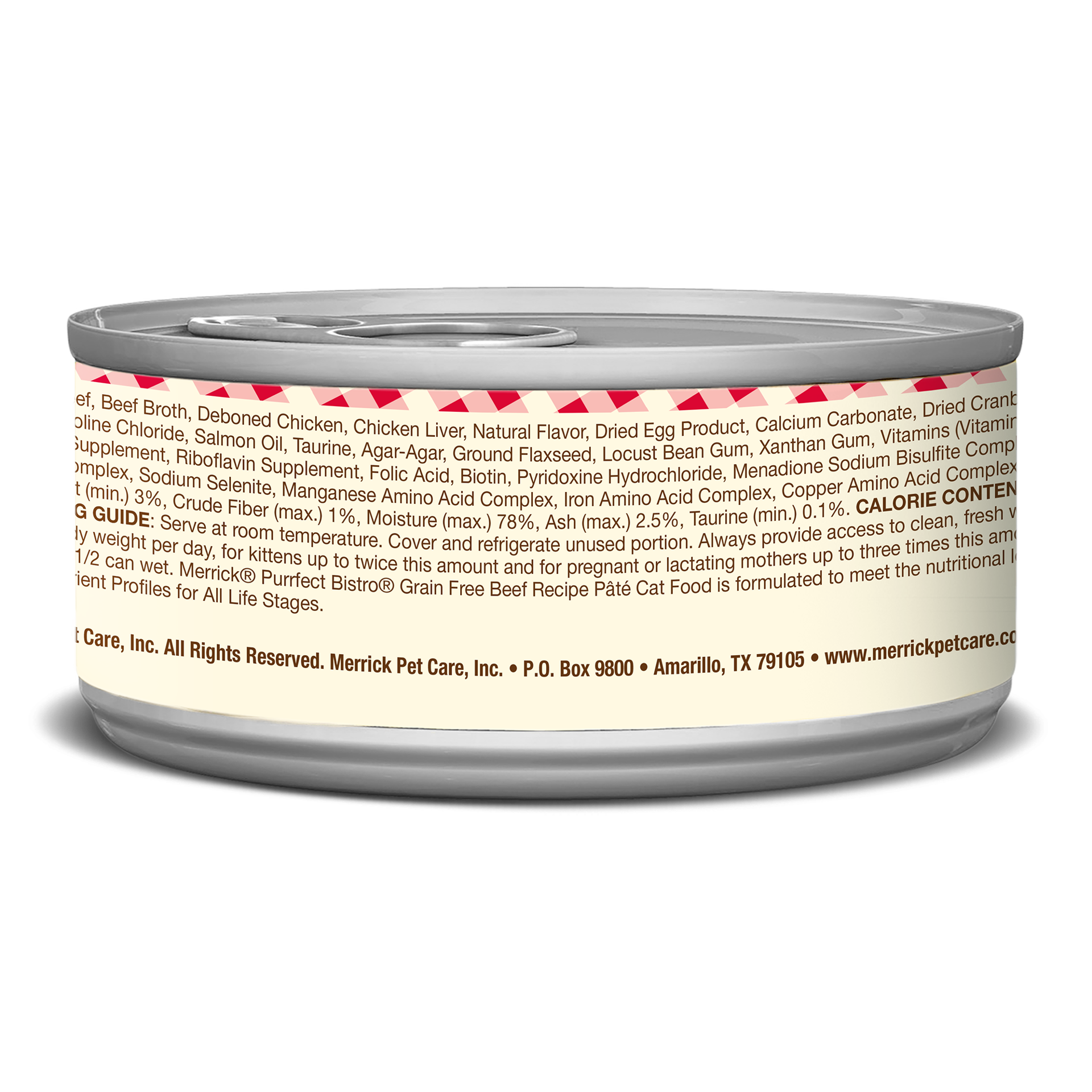 slide 3 of 4, Merrick Purrfect Bistro Grain Free Wet Cat Food Beef Recipe Pate - 5.5 oz Can, 5.5 oz