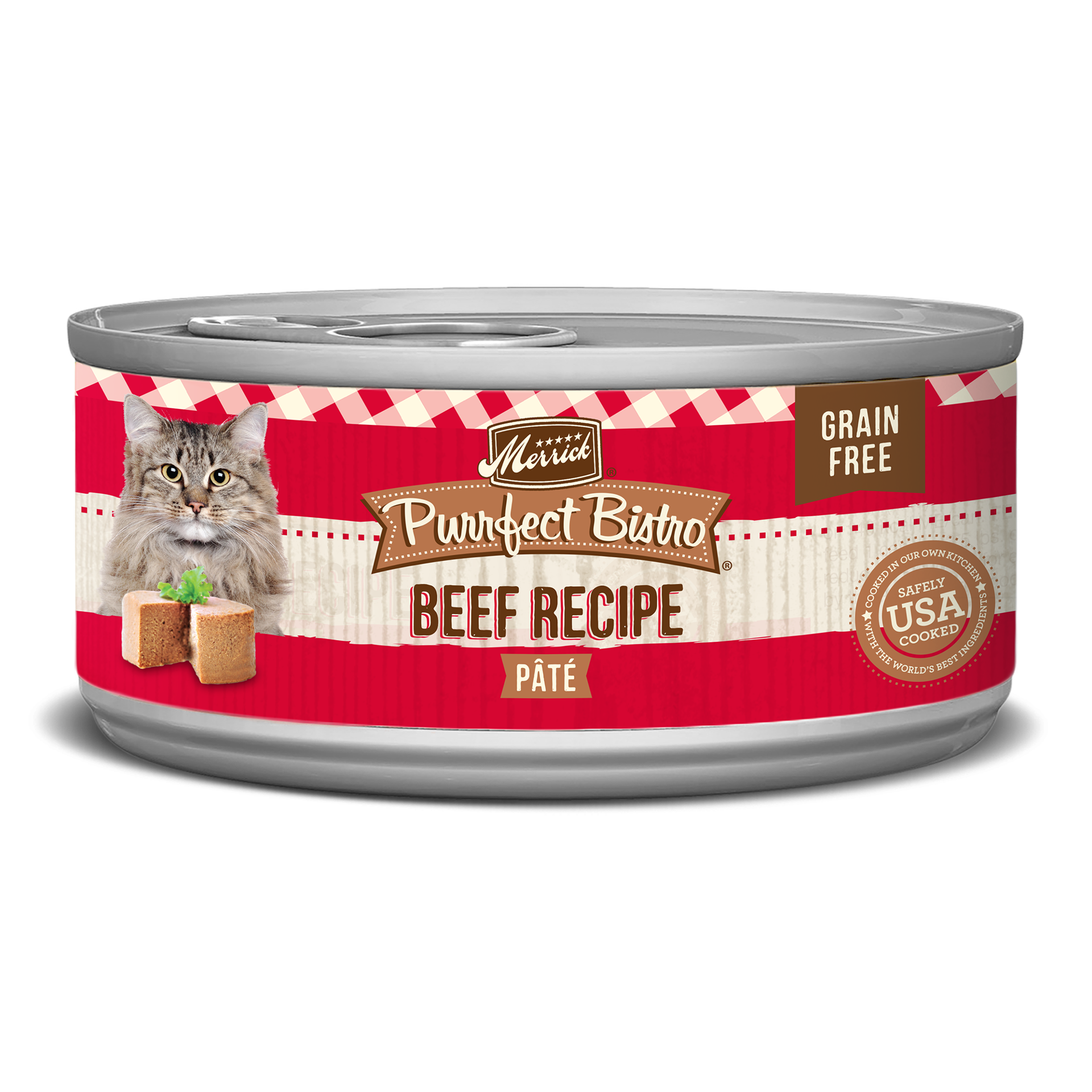 slide 1 of 4, Merrick Purrfect Bistro Grain Free Wet Cat Food Beef Recipe Pate -  5.5 oz Can, 5.5 oz