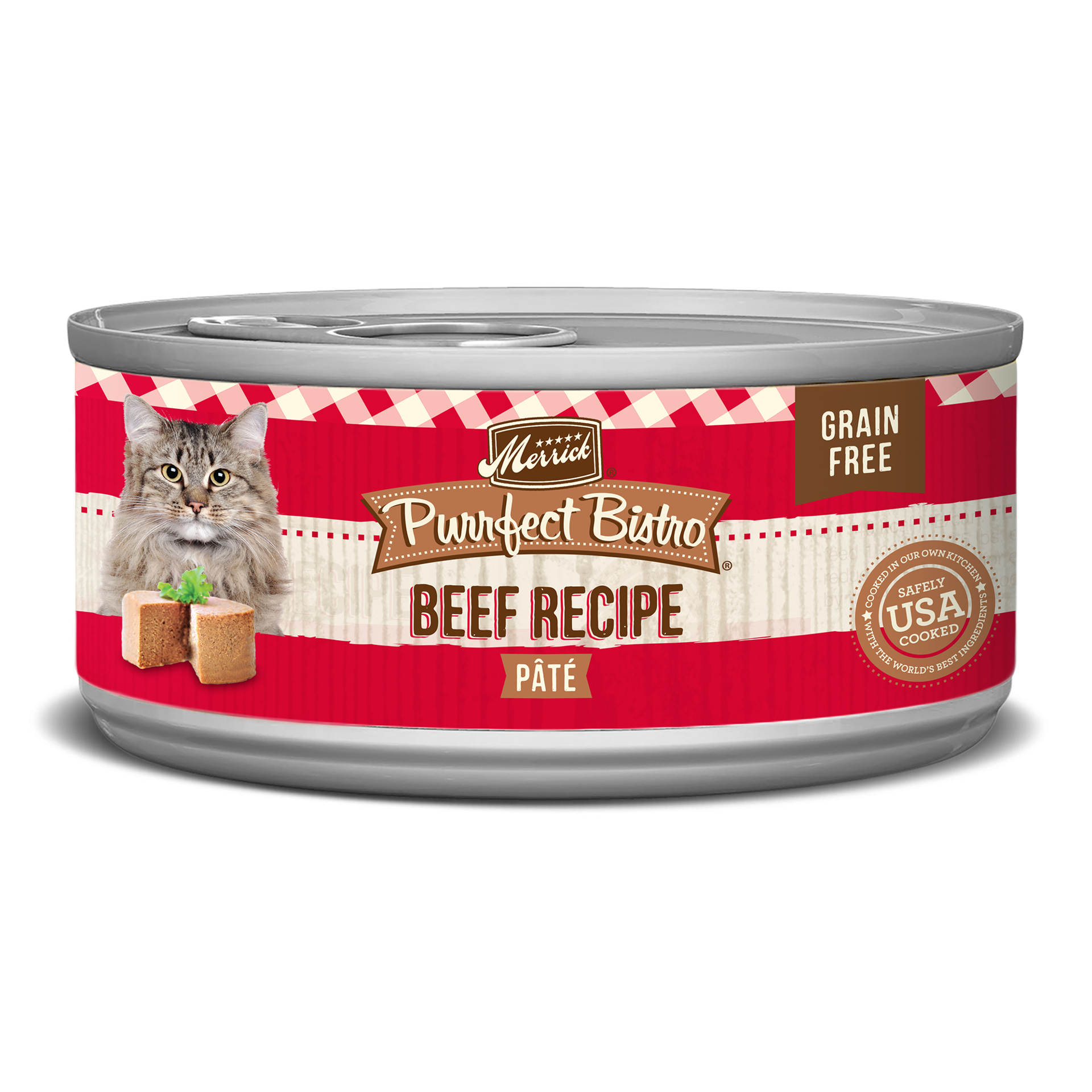 slide 1 of 4, Merrick Purrfect Bistro Grain Free Wet Cat Food Beef Recipe Pate - 5.5 oz Can, 5.5 oz