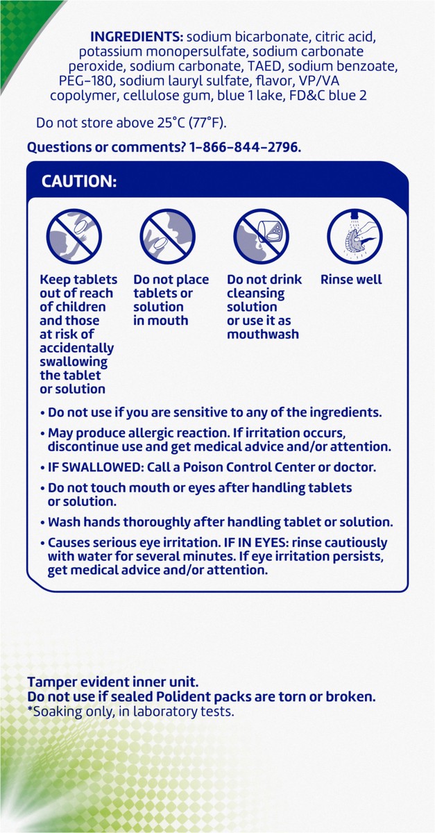 slide 2 of 10, Polident Tablets 4 in 1 Whitening Overnight Antibacterial Denture Cleanser 84 ea, 84 ct