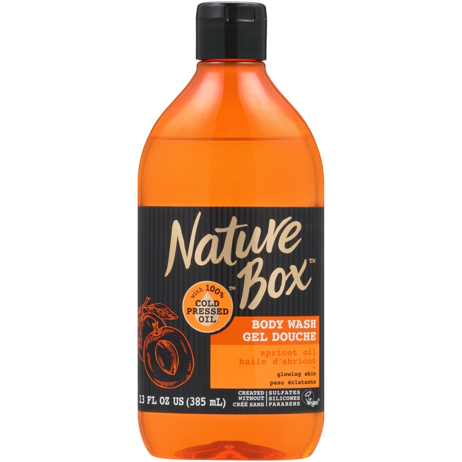 slide 1 of 5, Nature Box Body Wash For Glowing Skin, With 100% Cold Pressed Apricot Oil, 13 Oz, 13 oz