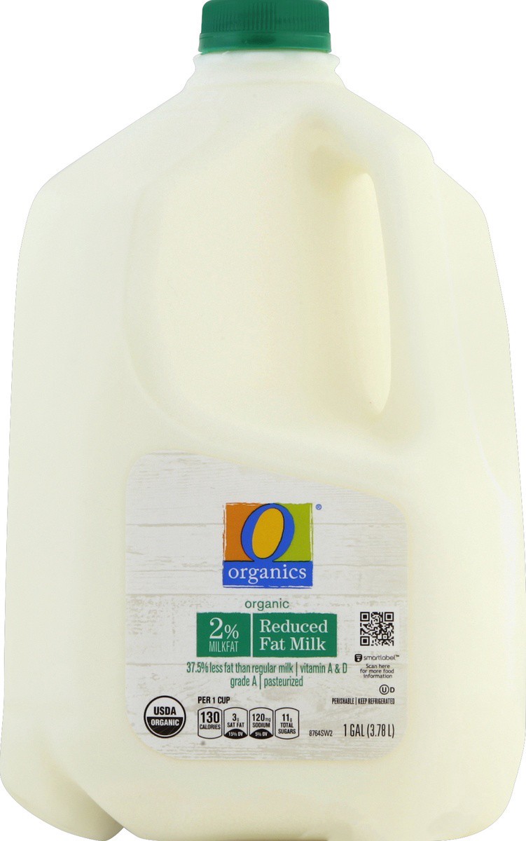 slide 4 of 7, O Organics Reduced Fat Milk, 1 gal