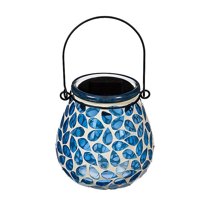 slide 1 of 3, Destination Summer Assorted Mosaic Solar LED Lantern, 1 ct