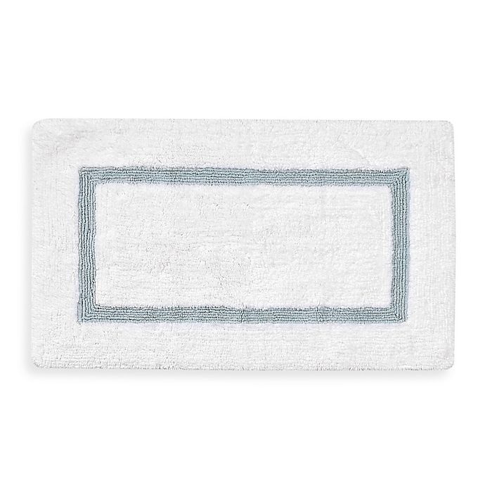 slide 1 of 1, Kassatex Baratta Turkish Cotton Bath Rug - White/Sea Foam, 1 ct