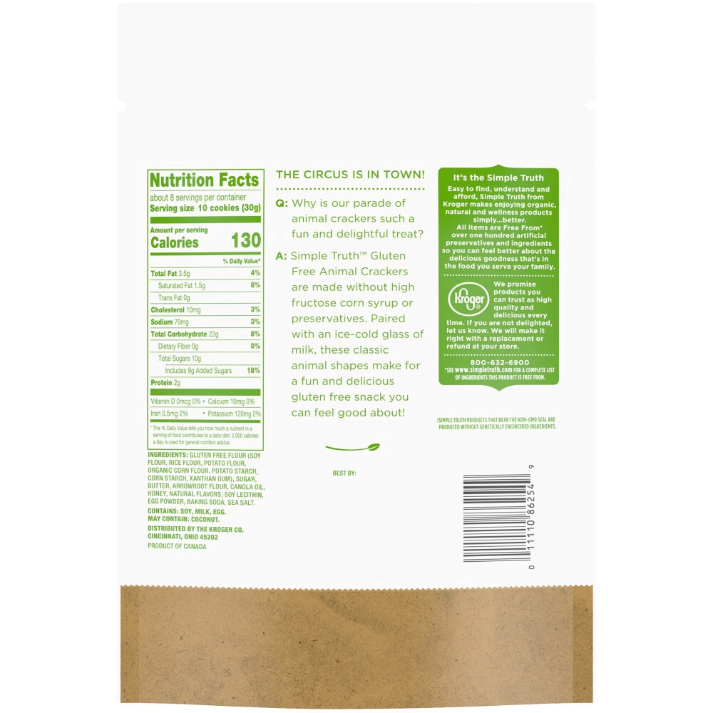 slide 3 of 4, Simple Truth Gluten Free Animal Crackers, 8 oz