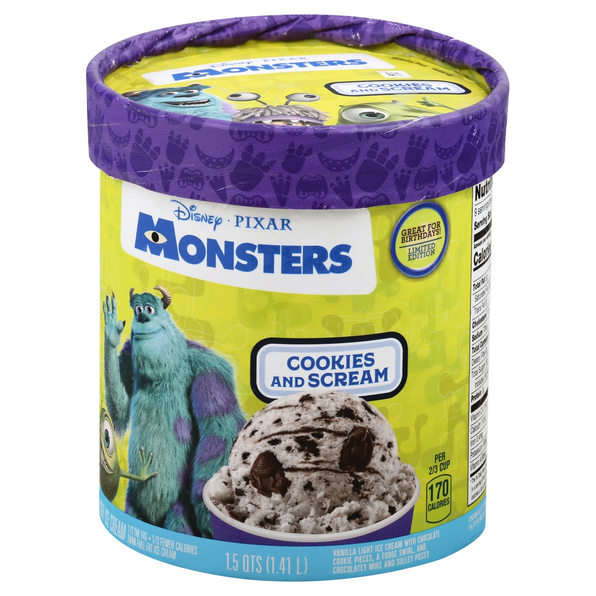 slide 5 of 9, Disney Pixar Monsters Cookies and Scream Ice Cream 1.5 qt, 1.5 qt