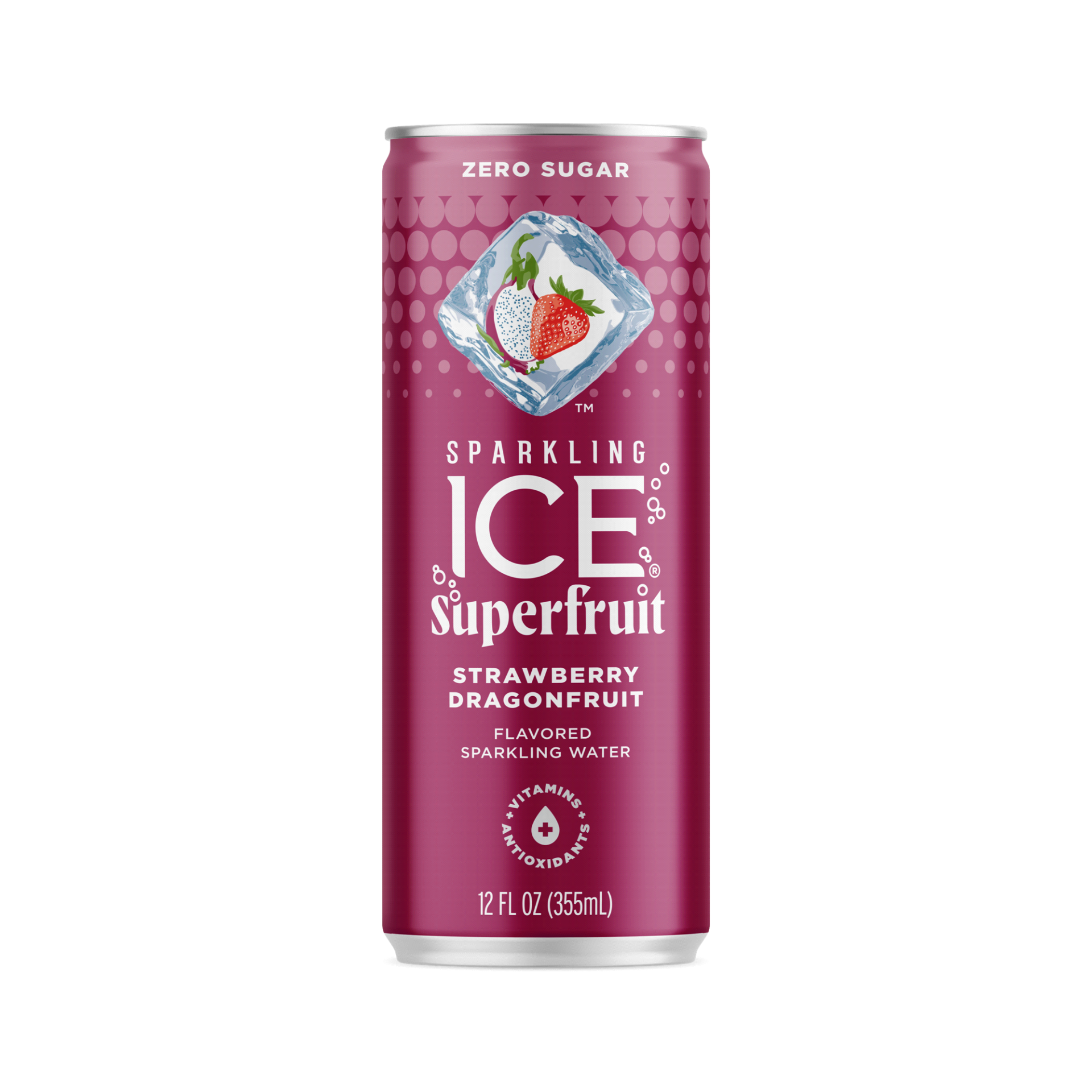 slide 1 of 1, Sparkling ICE Superfruit Zero Sugar Strawberry Dragonfruit Sparkling Water 12 fl oz, 12 oz