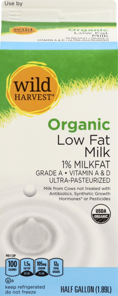 slide 7 of 9, Wild Harvest Organic 1% Milk, 64 fl oz