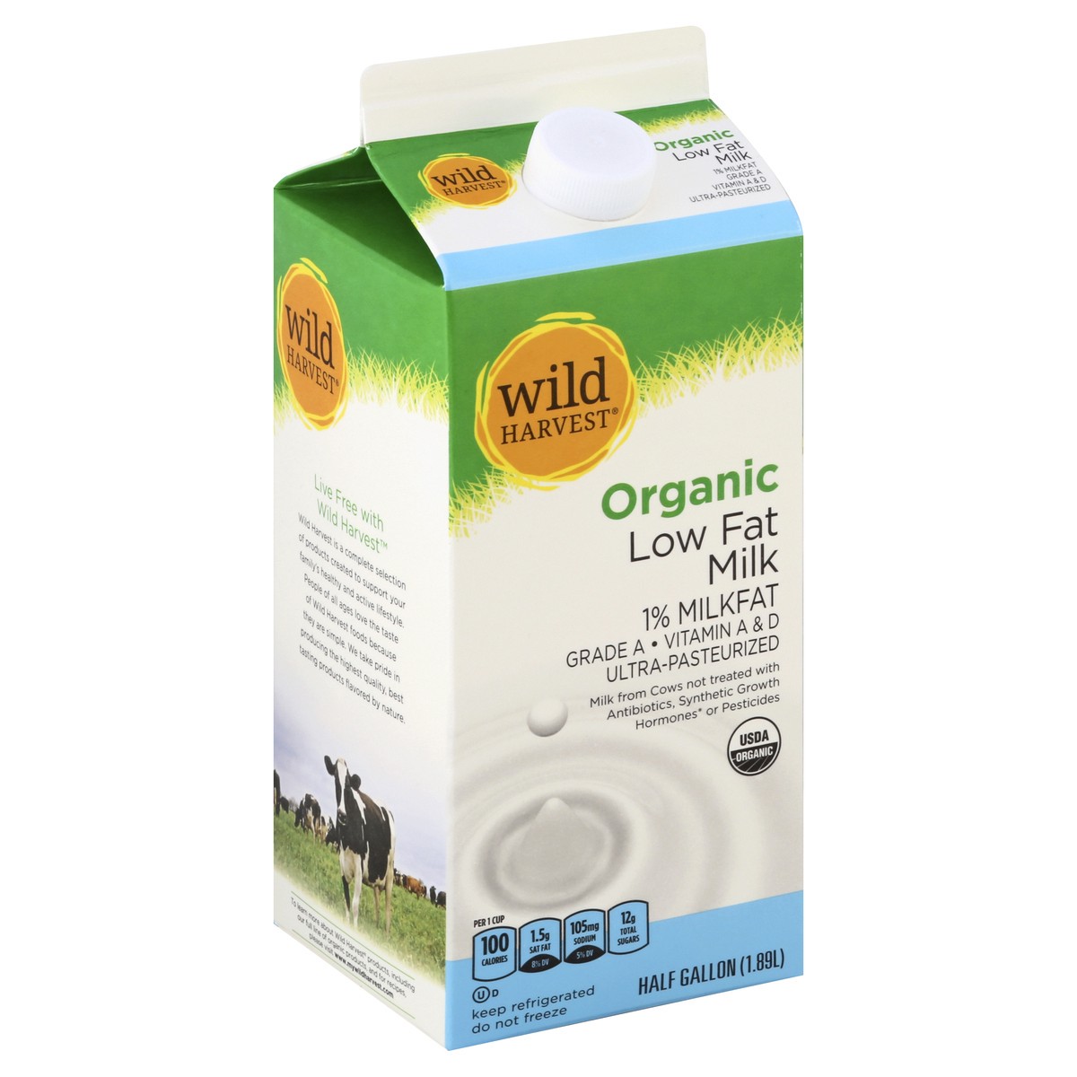 slide 2 of 9, Wild Harvest Organic 1% Milk, 64 fl oz