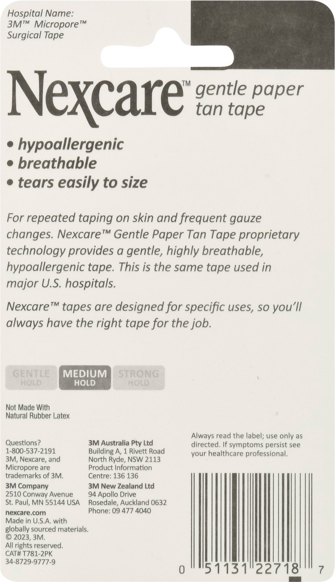 slide 5 of 11, Nexcare Gentle Paper Tan Tape 2 ea, 2 ct