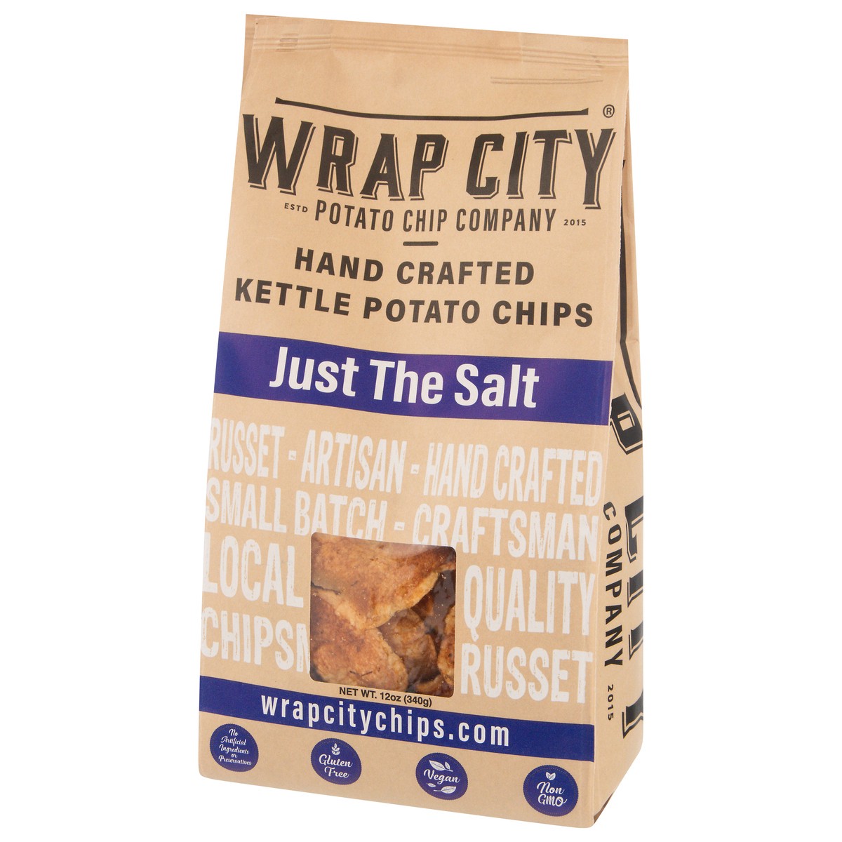slide 2 of 4, Wrap City Sea Salt Kettle Potato Chips, 12 oz