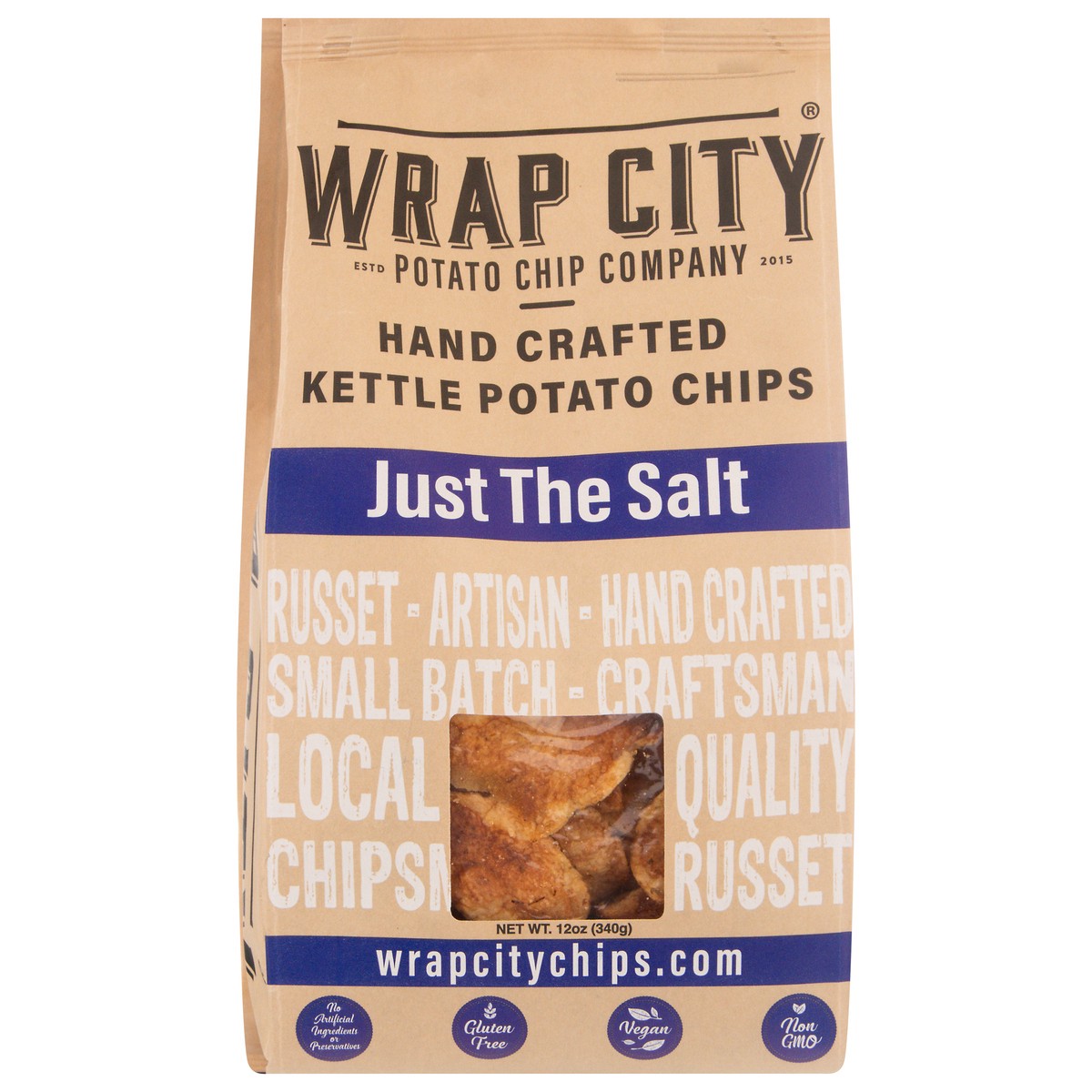 slide 1 of 4, Wrap City Sea Salt Kettle Potato Chips, 12 oz