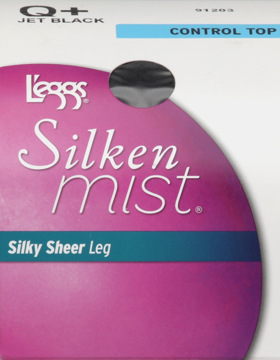 slide 2 of 4, L'EGGS - SILKEN MIST Silken Mist Sheer Leg Control Top Jet Black Q+, 1 ct