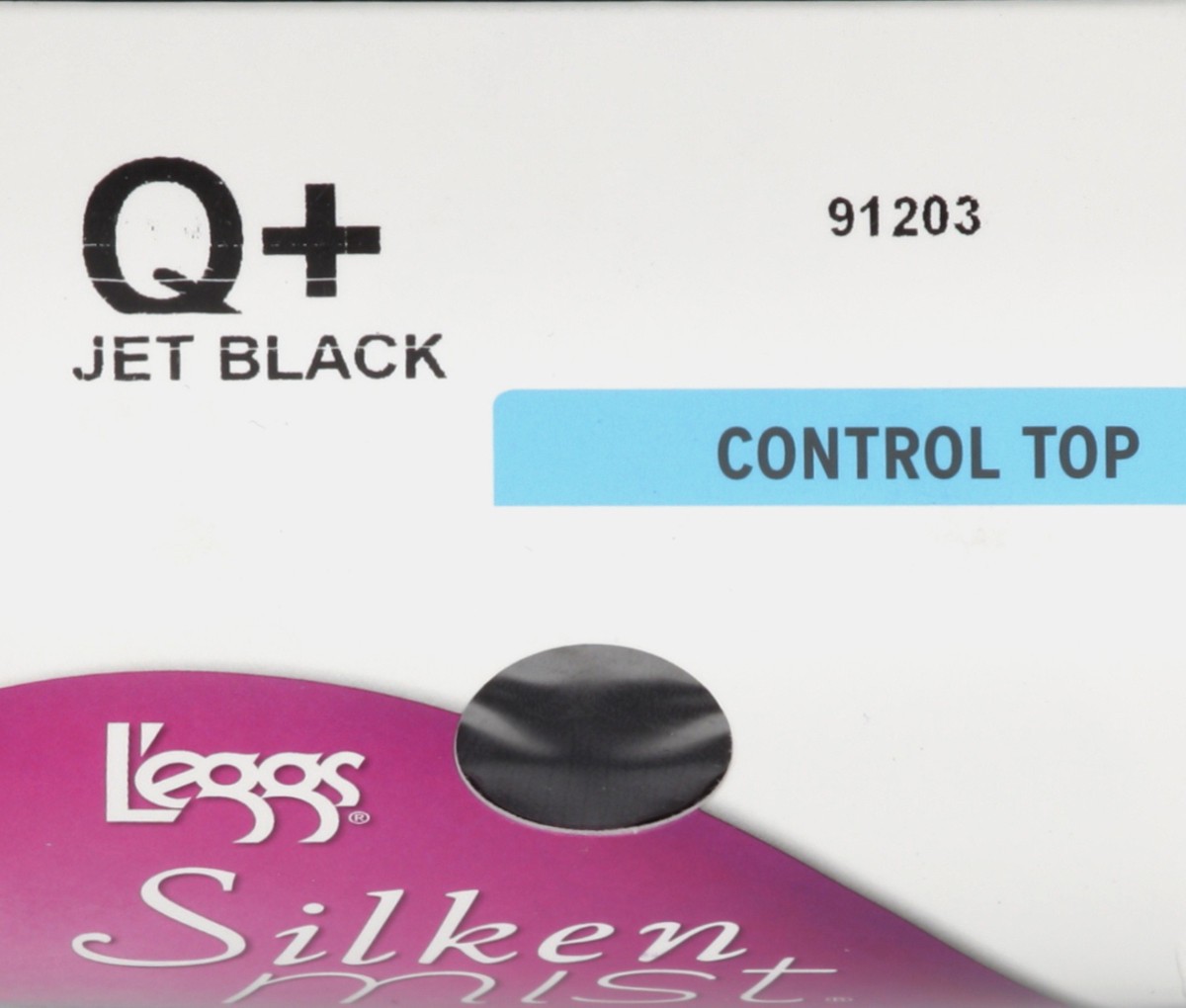 slide 3 of 4, L'EGGS - SILKEN MIST Silken Mist Sheer Leg Control Top Jet Black Q+, 1 ct