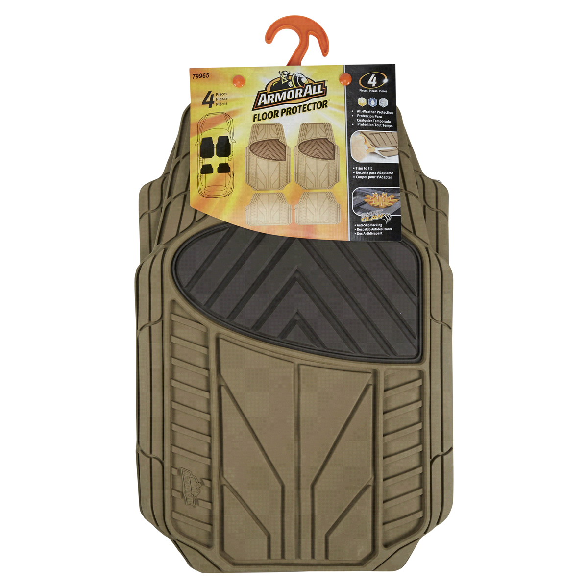 slide 1 of 5, Armor All Tan/Brown Rubber All Season Floor Mat, 4 ct