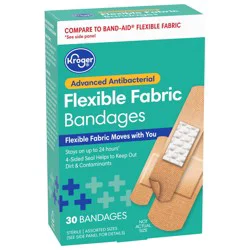 Kroger Advanced Antibacterial Fabric Bandages Assorted Sizes