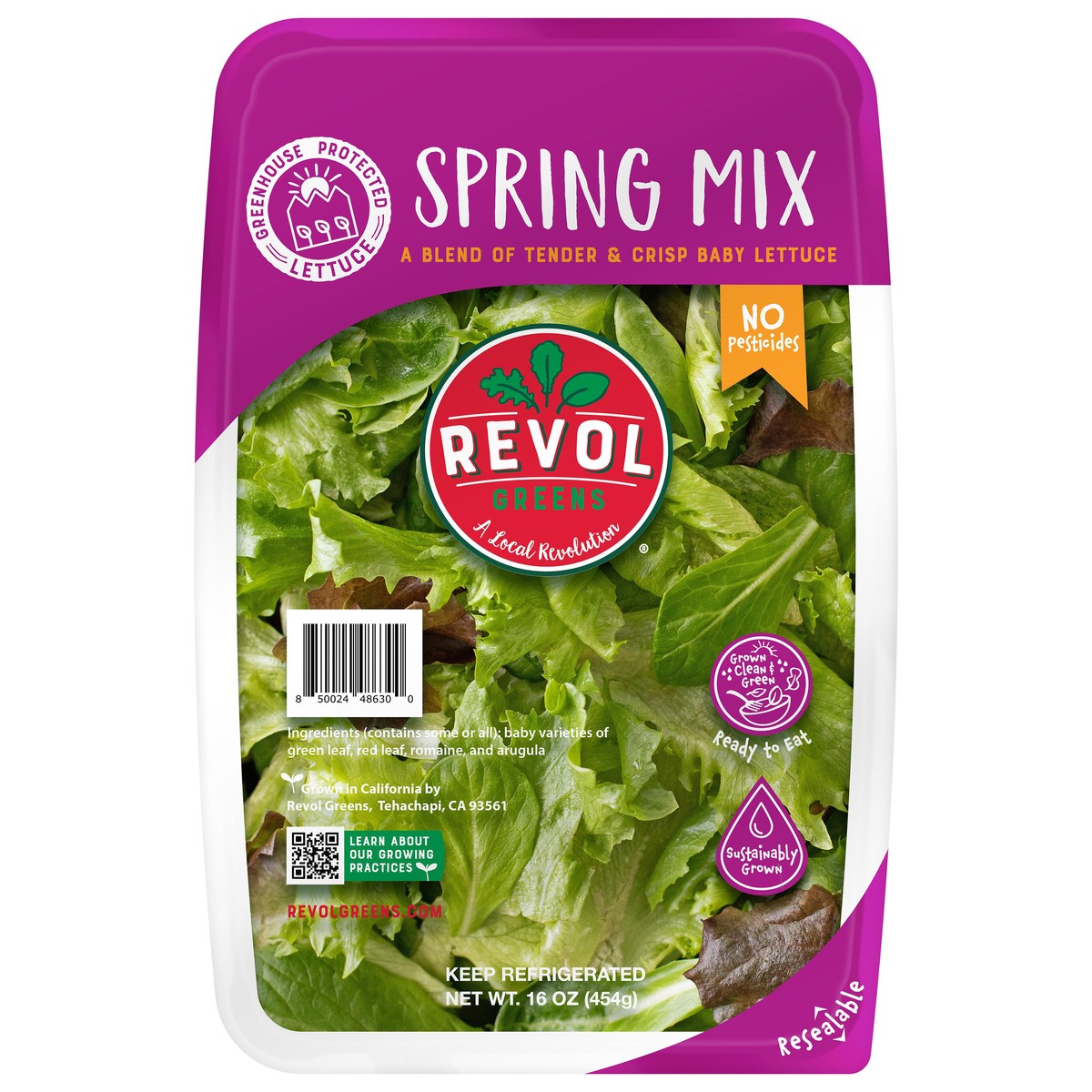 slide 1 of 2, Revol Greens Organic Spring Mix, 16 oz