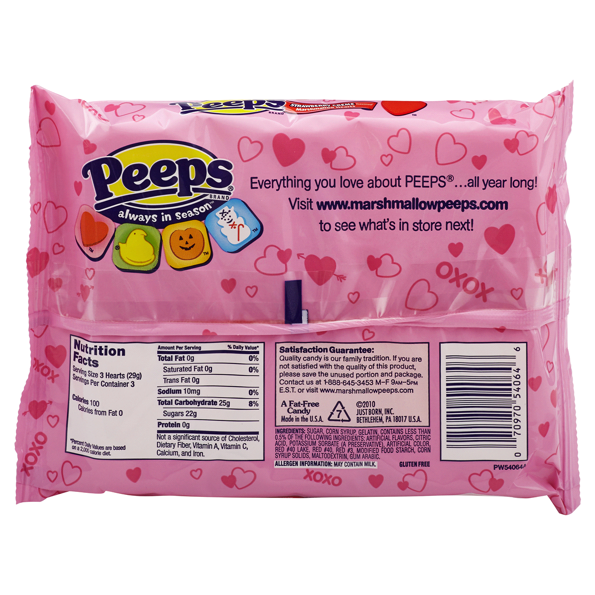 slide 2 of 2, Peeps Valentine Strawberry Creme Marshmallow Hearts, 3 oz