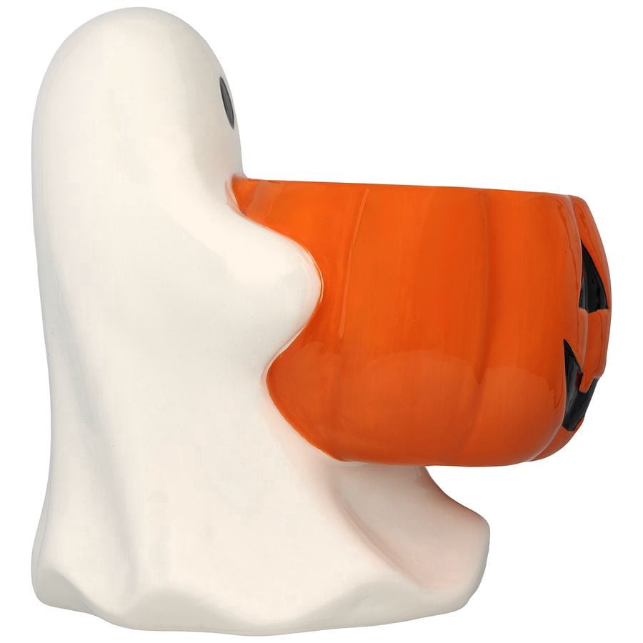 slide 3 of 5, Happy Halloween Ghost with Pumpkin Bowl, 1 ct
