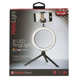 Tzumi On Air HaloLight 8 inch LED Ring Light with Desktop Tripod Stand