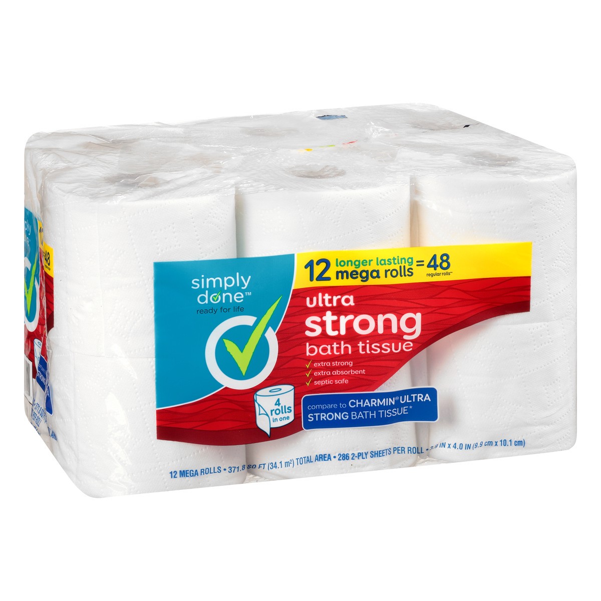 slide 3 of 8, Simply Done Ultra Strong Mega Rolls Bath Tissue, 12 ct