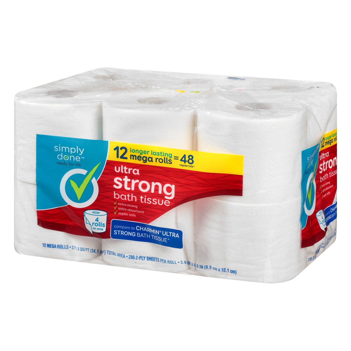 slide 8 of 8, Simply Done Ultra Strong Mega Rolls Bath Tissue, 12 ct