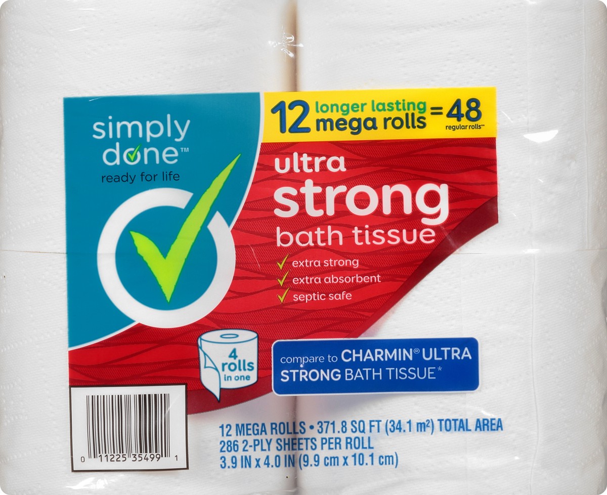 slide 7 of 8, Simply Done Ultra Strong Mega Rolls Bath Tissue, 12 ct