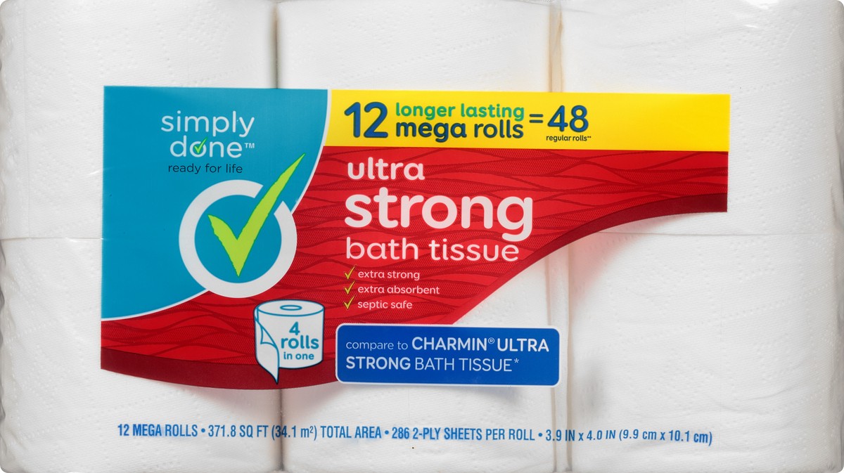 slide 6 of 8, Simply Done Ultra Strong Mega Rolls Bath Tissue, 12 ct