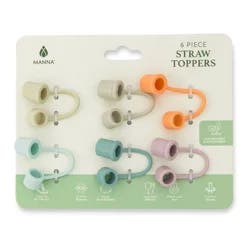 Manna Solid Straw Toppers Set, 6 pack