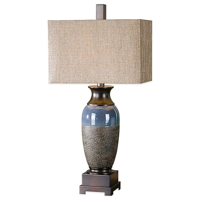 slide 1 of 1, Uttermost Antonito Table Lamp - Bronze with Linen Shade, 1 ct