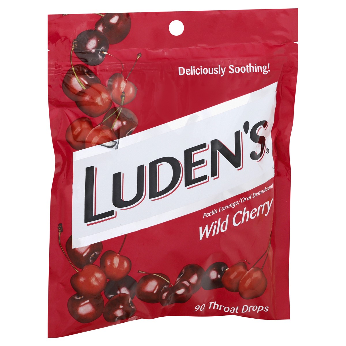 slide 2 of 9, Luden's Sore Throat Drops, For Minor Sore Throat Relief, Wild Cherry, 90 Count, 90 ct